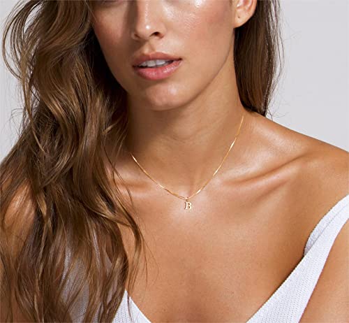image for Foxgirl Gold Initial Necklaces for Women Girls, Dainty Gold Letter Nec