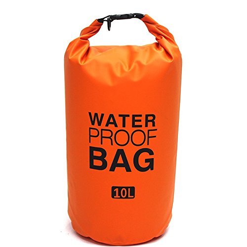 SpiderJuice Multipurpose 10 Litre Waterproof Dry Storage Bag Organizer Rucksack Bagpack for Outdoor Sports Swimming Rafting Kayaking Sailing Camping Adventure with Shoulder Strap (Single Piece) (Orange)-image-16