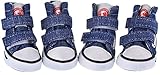 GabeFish Dog Shoes Sneaker Pet Canvas Shoes Chihuahua Puppy Nonslip Boots Sport Anti-Slip Paw Protector Blue X-Large