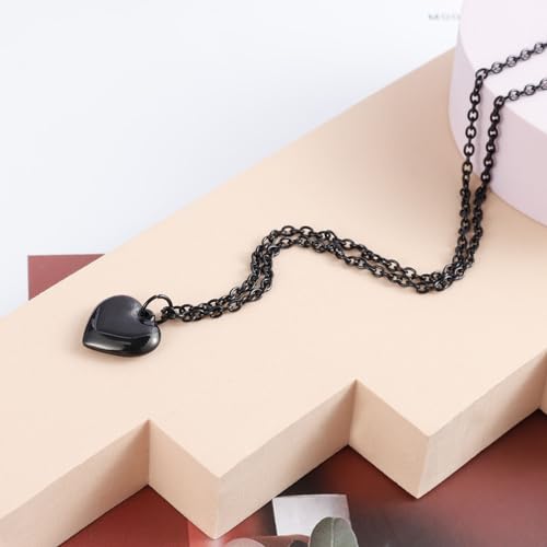 MILAKOO Stainless Steel Pendant Necklace for Women Heart Charms Link Chains 23" Length Lobster Clasp4