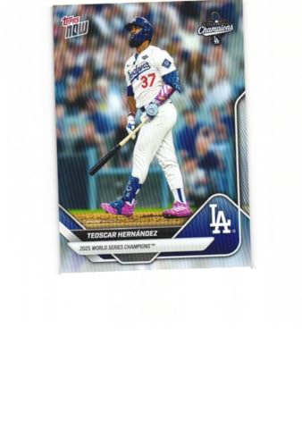 TEOSCAR HERNANDEZ 2025 Topps Now World Series Champions #WS-3 Baseball Card Los Angeles Dodgers