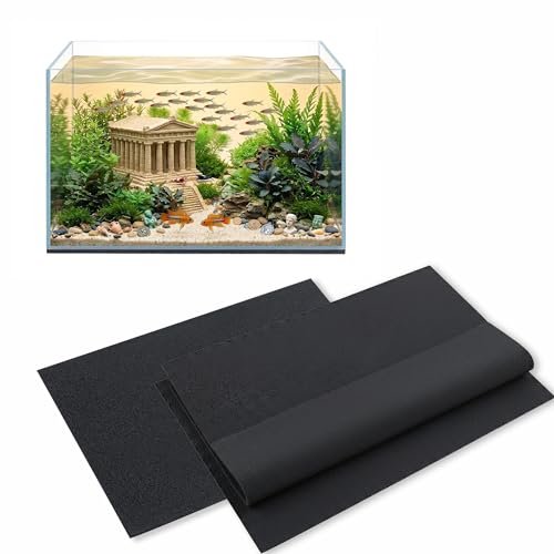 Happet tapis d'aquarium noir 200 × 60 cm 6 mm mousse de protection de fond de réservoir souple absorbant les chocs et isolants pour aquariums doux et marins
