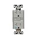 Eaton GFCI Self-Test 20A -125V Tamper & Weather Resistant Duplex Receptacle with Standard Size Wallplate, Gray