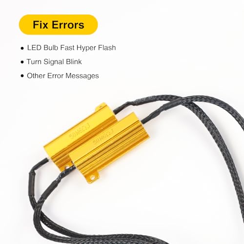 Image of 3157 4157 T25 Led Load Resistor Harness Led Turn Signal Fix Hyper Flash | 50w 6ohm Load Resistos Decoders Plug And Play Anti Hyper Flash Brake Light Led Blinker Switchback Led Resistor