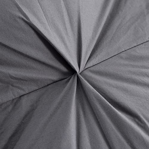Three Geese Pinch Pleat Waterfowl Feathers and Down Comforter Twin Size Duvet Insert,750+ Fill Power,1200TC 100% Cotton, Premium All Seasons Gray Warm Hotel Comforter with 8 Tabs.