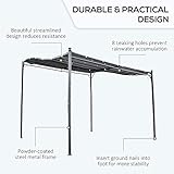 Outsunny 3 x 3(m) Pergola Gazebo Metal Frame Elegant Scrolling Weather-Resistant Canopy Sun Rain Shade Garden Outdoor Shelter, Grey - Image 4