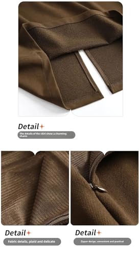 Women's Winter Straight Mini Mid-Length Wrap Around Open Split Slimming Elegant One-Step Skirts4