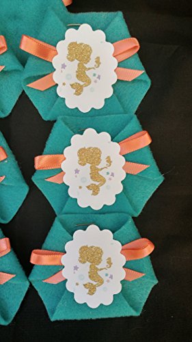 Baby Shower game 24pack Dirty Diaper game LiL Mermaid Gold Teal & Coral Safety Pins Incl.