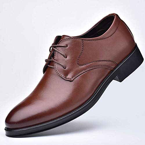 WOkismD Zapatos de Cuero con Cordones para Hombre, Mocasines sin