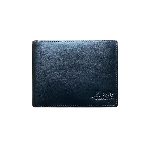 Balona Genuine Leather Anti-theft RFID-Blocking Minimalist Bifold Wallet Compact Credit Card Case for Men (Black)