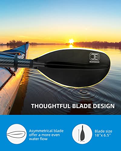 Oceanbroad OKA1908CA01ADBK Carbon Shaft Kayak Paddle Adjustable 86In/220Cm To 94In/240Cm Kayaking Oar thumb #4