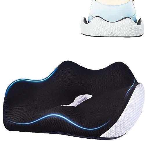 GAGAMOTEYA Memory Foam Seat Cushion for Office/Desk Chair, Seat Cushion for Tailbone Pain Relief,Back Pain,for Home, Office and Car Seat Driver, Black