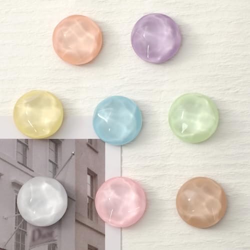 Imanes decorativos redondos de plástico multicolor, pack 16 piezas