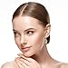 Lova Jewelry Glass Pearl & Hematite Crystal Accent Clip on Hook Earrings for Wedding, Bridal, Formal & Fashion (Cream)