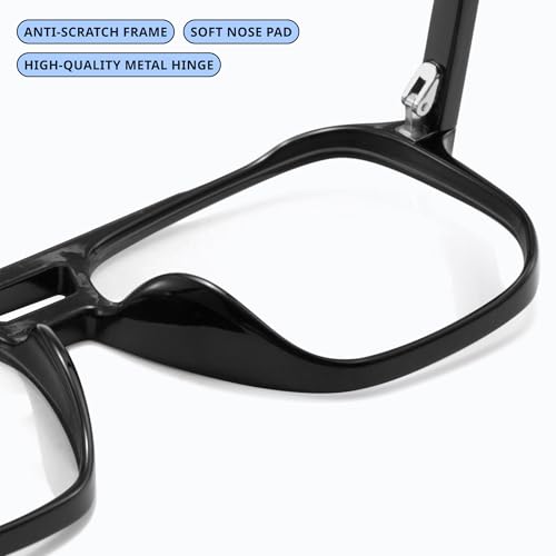 Image of livho Retro Aviator Blue Light Blocking Glasses for Women Men with Soft Case, Trendy Rectangle Computer Eyeglasses