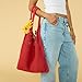 Hadley Wren Womens Knit Market Beach Tote Bag, Over Shoulder Vacation Handbag, Red