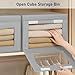 DIMJ Storage Bins with Lids - 4 Pack Large Fabric Closet Organizer with Window & Handles, Collapsible Decorative Storage Boxes for Shelves Under Bed, Books Clothes Blankets Sweaters Organization