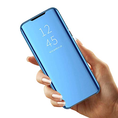 Image of Clear View Smart Stand Mirror Flip Case Cover for Mi Redmi Note 9 Pro /Redmi Note 9 Pro Max /Poco M2 Pro - Blue