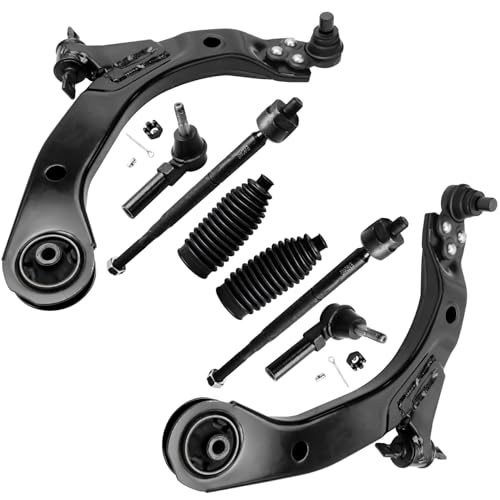 Image of Detroit Axle - 8pc Front End Kit for Chevy HHR Cobalt Saturn Ion Pontiac G5 Pursuit, 2 Lower Control Arms w /Ball Joint 2 Outer Tie Rods 2 Inner Tie Rods 2 Boots Replacement