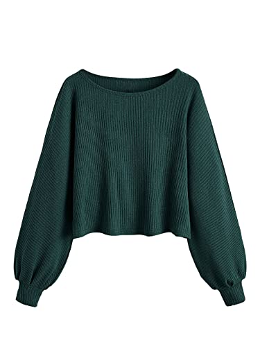 Image of SweatyRocks Women's Crewneck Long Sleeve Knit Crop Top Cropped Sweaters