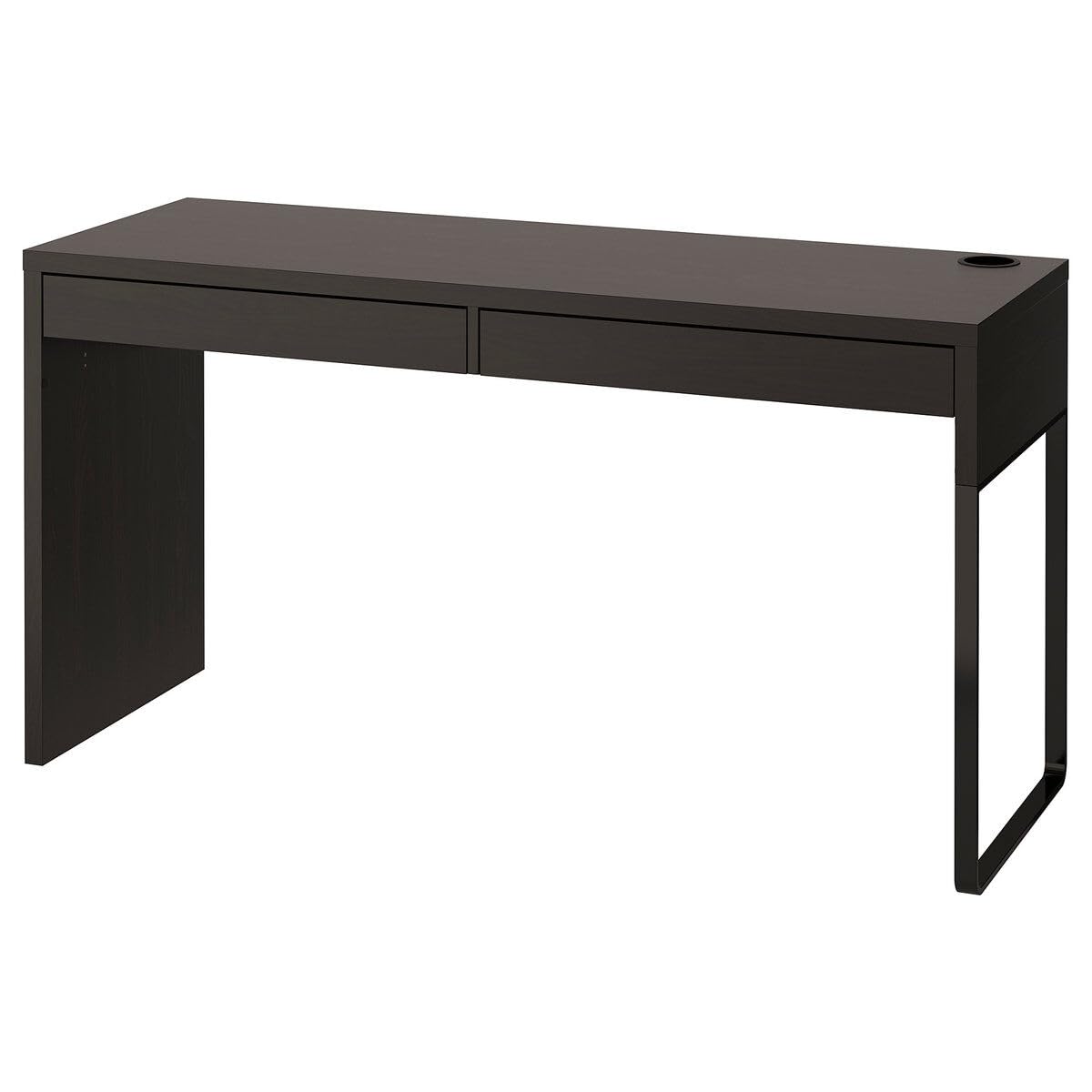 Bureau MICKE noir-marron 142x50x75cm | Table de travail compacte