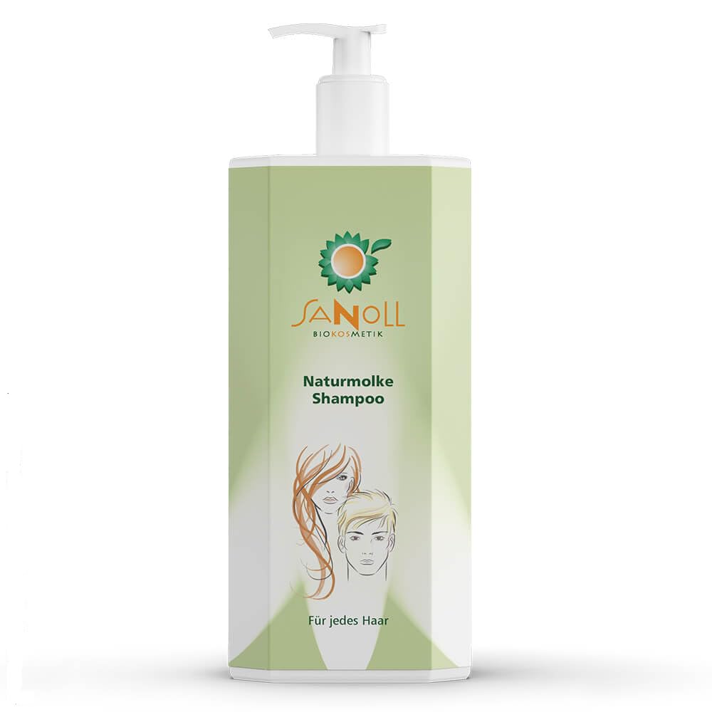 Sanoll Naturmolke Shampoo – Milde tägliche Haarpflege mit Ziegenmolke, Weizenprotein & Sonnenblumenöl – Für normales bis trockenes Haar – Naturkosmetik aus Österreich (1 x 1.000 ml)
