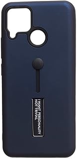 جراب خلفي بلاستيكي مع حامل لموبايل ريلمي C15، كحلي CS-193-2C15