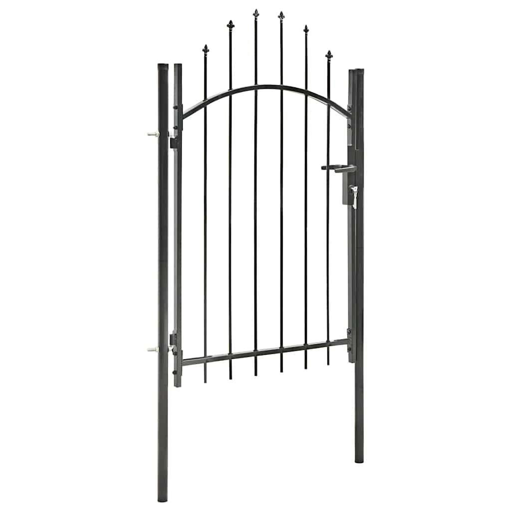 vidaXL Cancello da Giardino Woerden Stabile Robusto con 1,5 Montanti e Accessori Cancelletto Sicurezza Ingresso Pedonale in Acciaio 1x1,5 m Nero