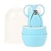 4 Pcs Baby Essential Daily Grooming Kit Personal Nail Care Set Nail Clipper Nail File Nail Scissors Tweezers Children Convenient Healthcare Set for Toddler Newborn(Blue)