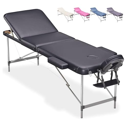 Beltom Mobile Massagetisch Massageliege Massagebank 3 zonen klappbar Aluminium + Tasche - Schwarz