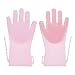 Produktbild Magic Silikon Geschirrspülhandschuhe, Schrubben, Reinigungshandschuhe mit Schrubber für Arbeitseinsparung und saubere Küche Geschirrspülen und Haustierpflege-Baden rose