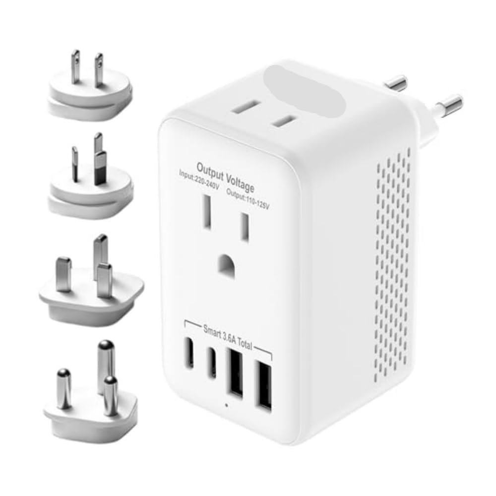 Convertitore di tensione viaggio 220V a 110V | White-S