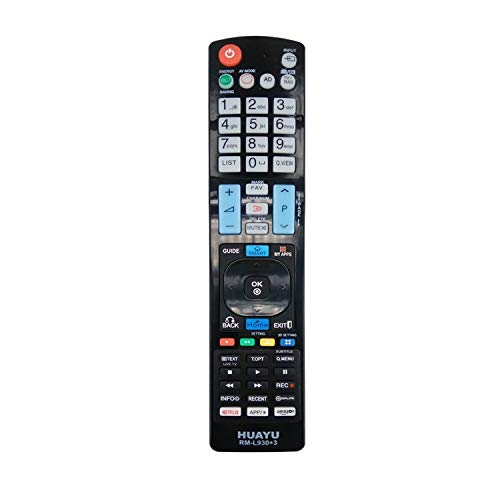 HUAYU RM-L930+2 - Mando a distancia de repuesto para televisores LG (LED, LCD, plasma), color negro