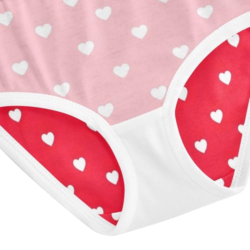 Girls Underwear Toddlers 2t Cotton Cute Panties Girl Colorful Kids Briefs Undies White Hearts Vibrant Red 5