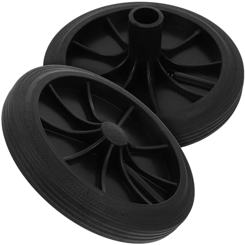 Abaodam Lot de 2 roulettes Caoutchouc pour Poubelle Roulante, Compatibles Poubelle Extérieure et Chariot, Installation Simple pour Usage Domestique