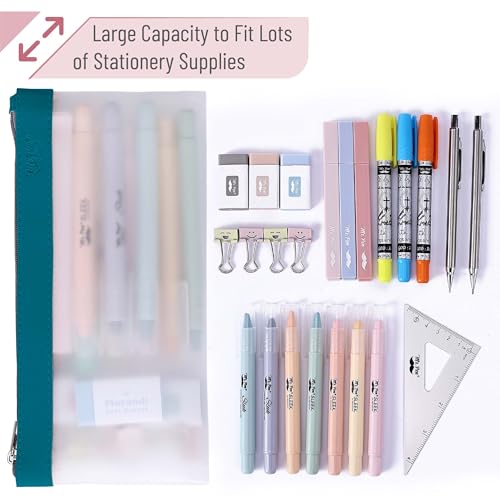 Image of Mr. Pen- Clear Pencil Pouch, 8.50 inchx4.25 inch, 6 Pack, Durable TPU Material | Medium Water-Resistant Pencil Bags with Smooth Zipper, Multipurpose Clear Pouch for Stationery, School, Office