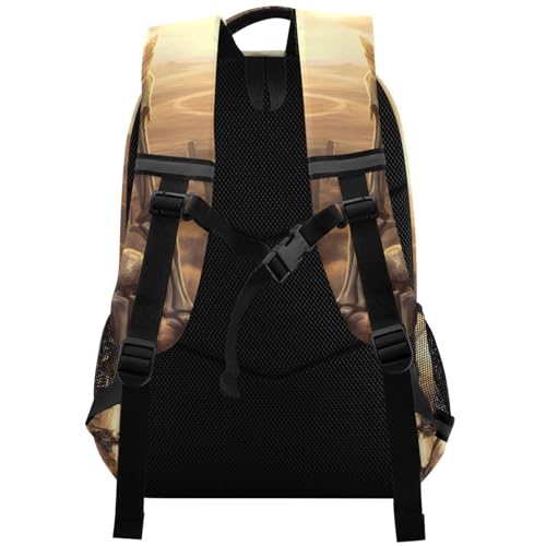 West Wild Skeleton School Backpacks for Kids Boys Girls, Large Capacity Student Book Bag with Chest Buckle 11.6×7×16.7 Inches2