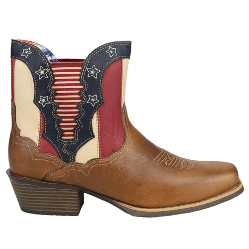 Justin Workboots Womens Chellie Patriotic Ankle Casual Boots Ankle Low Heel 1-2