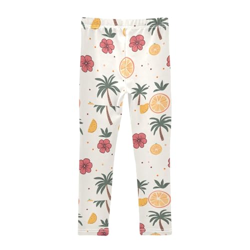 ZZKKO Girls Leggings Tropical Fruit Toddler Girls Clothes Leggings for Girls Toddler Girls Leggings 3-4T2
