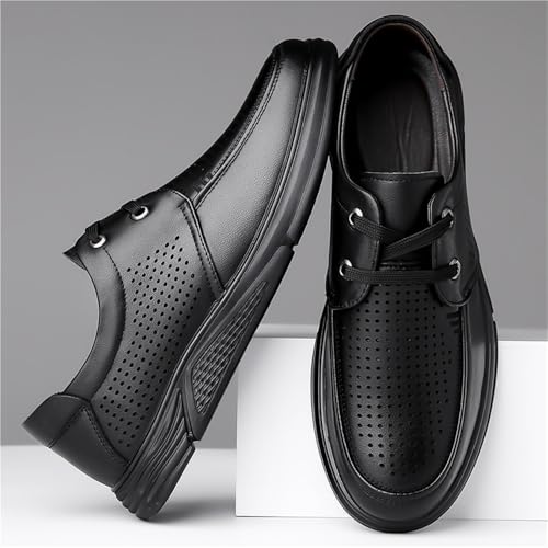 Men's Korean British Style Breathable Hollow-Out Leather Dress Shoes Summer Business Formal Oxfords Fashion Casual Sandals for Youth3