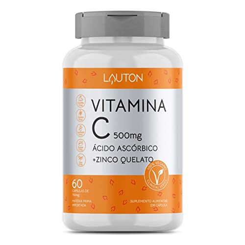 Vitamina C 500mg + Zinco 7mg 60 Cps Vegano | Lauton