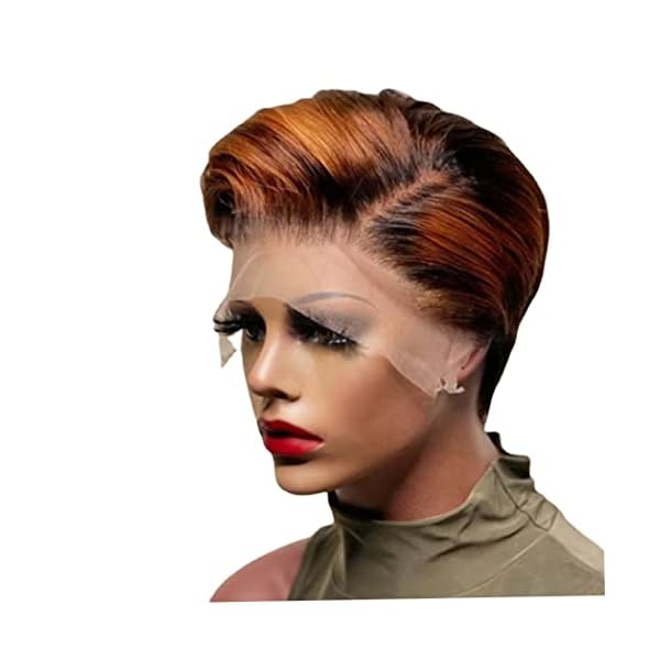 Gcroet Cut Wigs, 6 Inch Cut Short Bob Synthetic Wig,Cute None Lace Curly Human Hair Wigs for Black Women,Ombre Blonde…