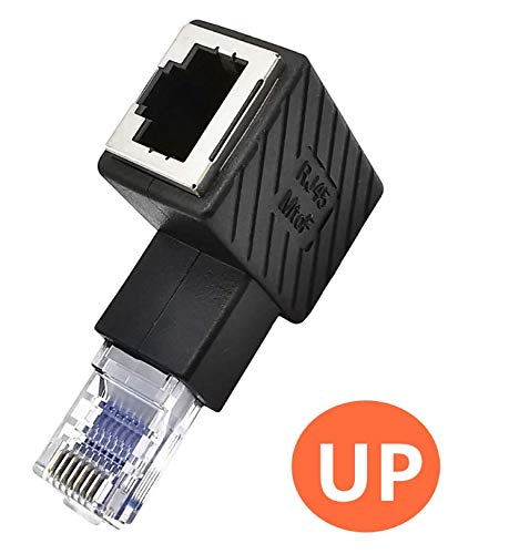 Adaptador Ethernet RJ45 ángulo 90° Cat5e/Cat6 2 unidades miniatura 6