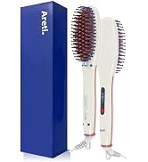 “ ヘアアイロン は アレティ ” ヒートブラシ 160～230℃の温度設定 ブラシアイロン 頭皮を傷つけないシリコンピン マイナスイオン セラミックコーティング 電気ブラシ ストレート 海外 ...