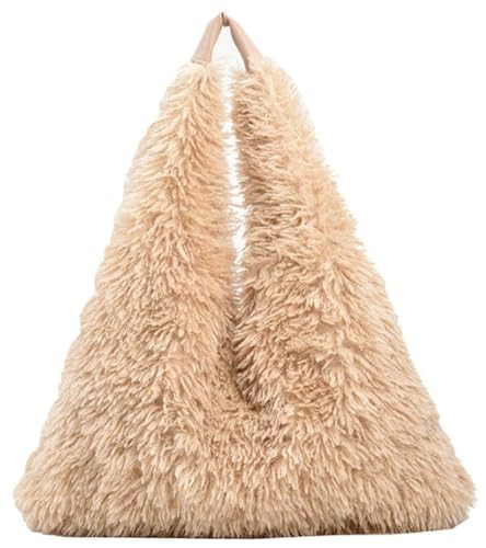 Autumn Winter Warm Fluff Tote Bag Solid Simple Practical Underarm Bags Commute Holiday Shoulder Bag for Women 2025