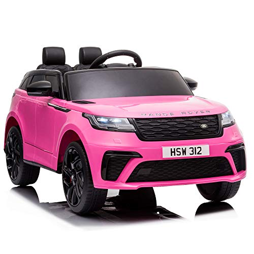 TOBBI 12V Licensed Land Rover VELAR Vehicle, Kids Ride On Car w/2.4G RC, 4 Wheel Suspension, LED, Music, for Boys Girls (Pink)