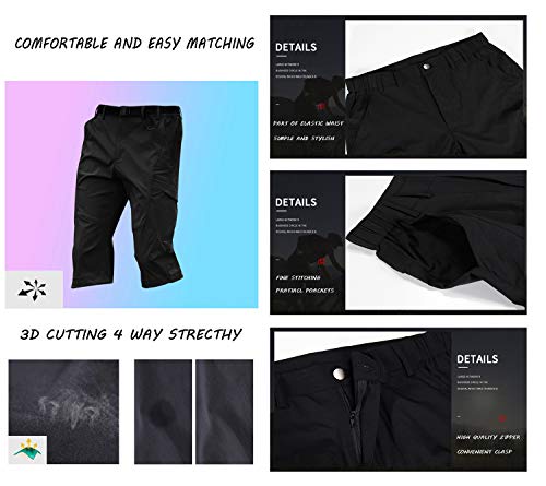 Quick Dry Cargo Shorts Men's Outdoor Summer Causal Hiking Multi-Pocket Short (No Belt)3