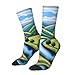 XZDWPY a River Valley View Unisex Mid-Calf Socks White Polyester Skin-Friendly Moisture-Wicking Fashionable Crew Socks