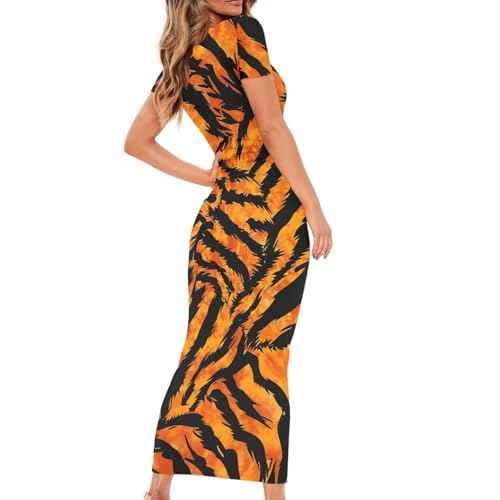 Image of Womens Short Sleeve Jamaican Flag Midi Bodycon Dress