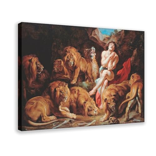 Impression sur toile Daniel in The Lions Den Rubens cadre suspendu 20x30 cm